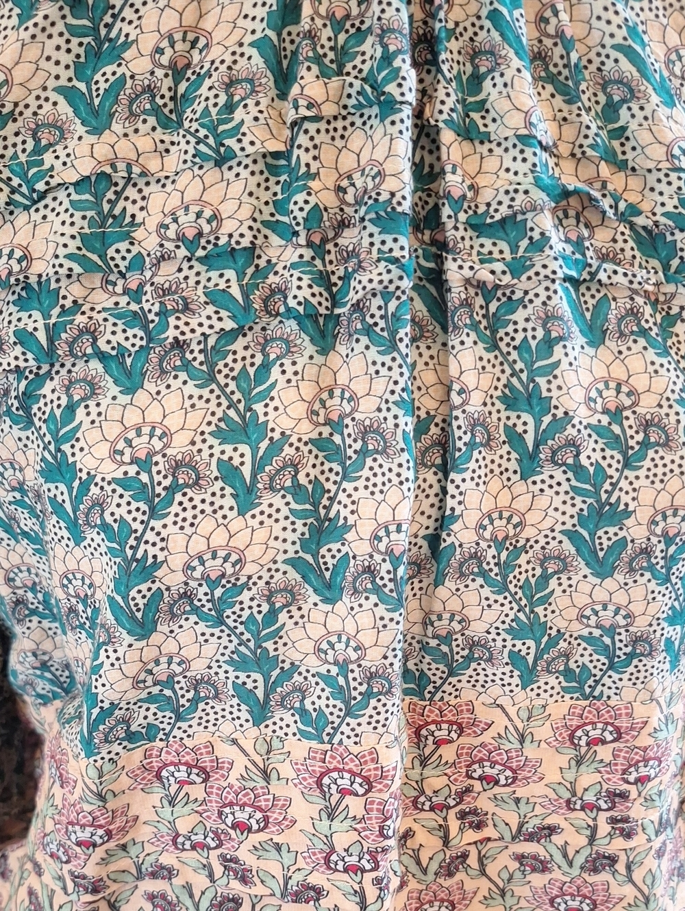 Anthropologie Let Me Be High-neck Printed Peasant Blouse Flutter Sleeve Size XL - Picture 6 of 15